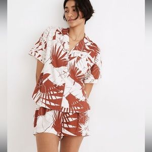 Oversized Pajama Shirt in Tropical Vacation